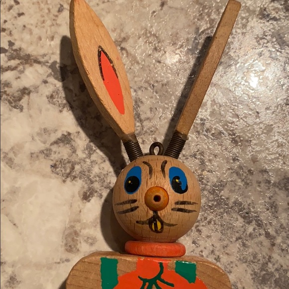 Vintage Austria Wood String Jumping Jack Toy Bunny - Picture 6 of 9